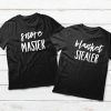 COUPLES SHIRTS FUNNY PAJAMAS SNORE MASTER AND BLANKET STEALER T-SHIRT