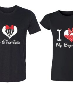 I Love My Girlfriend Boyfriend Cartoon Heart tshirt thd