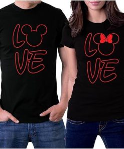 Mickey Head LOVE Couples T-Shirt