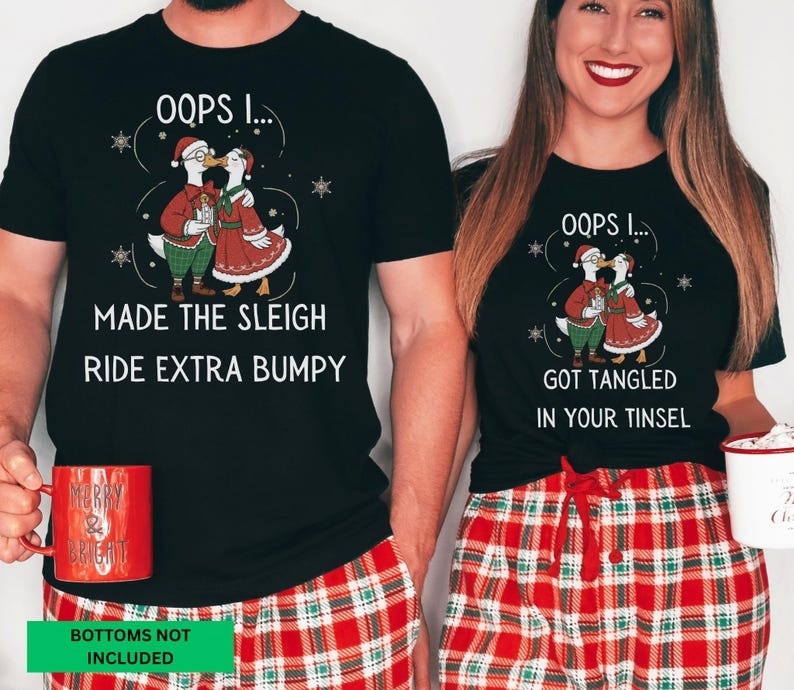 OOPS Funny Couples Christmas T-Shirt