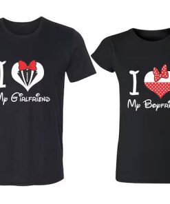my girlfriend my boyfriend Cartoon couple T-Shirts thd