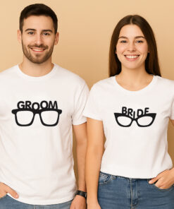 Broom Bride Sunglass Couple T Shirt