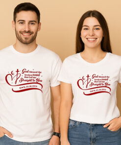 God Blessed the Broken Road Couple T Shirt